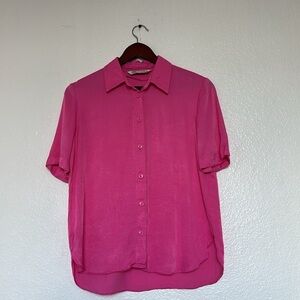 ZARA barbie pink short sleeve shirt size S
